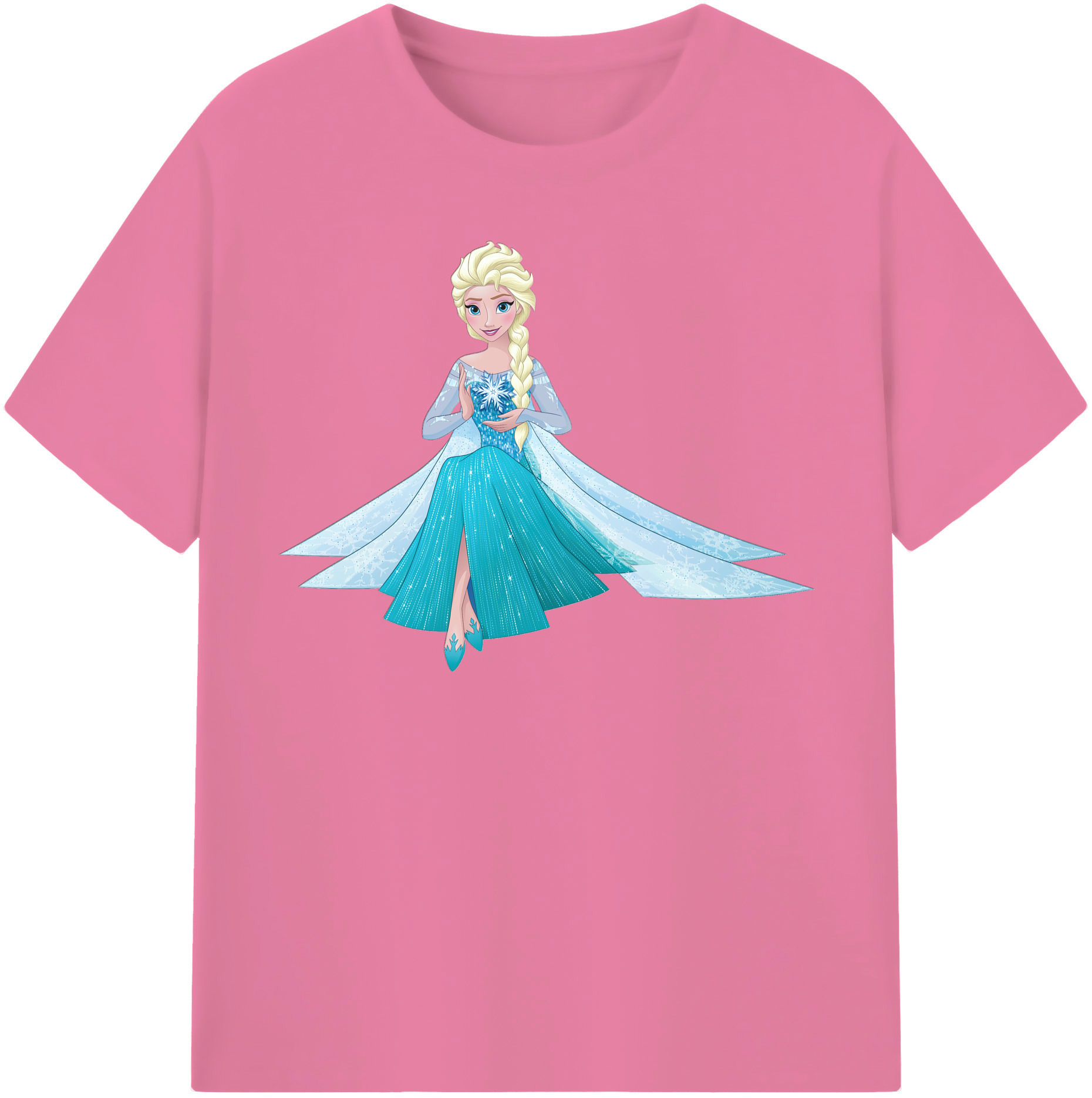 （画像用） アナと雪の女王 アンナ エルサ Frozen Anna Elsa 綿100％半袖Tシャツ（フロントプリント）